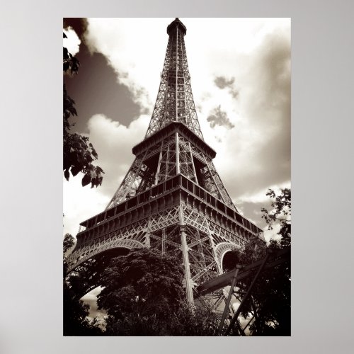 Brown Eiffel Tower in Paris Poster