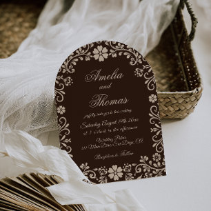 Brown Elegant Garden Wedding Invitation