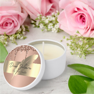Brown Elegant Gold Foil Shiny Mini Candle Favors