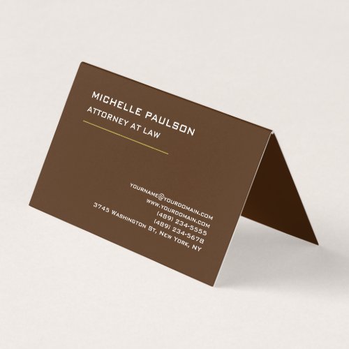 Brown Elegant Plain Professional Modern Business Card