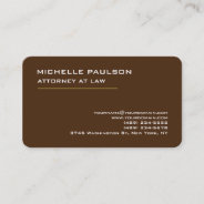 Brown Elegant Plain Professional Modern Business Card at Zazzle