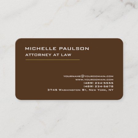 Brown Elegant Plain Professional Modern Business Card