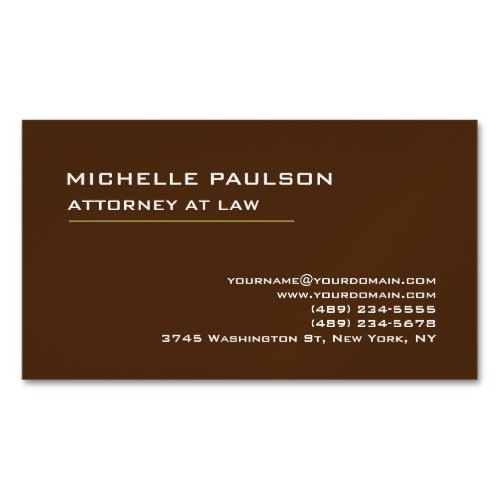 Brown Elegant Plain Professional Modern Business Card Magnet