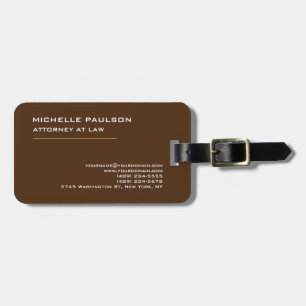 Brown Elegant Plain Professional Modern Luggage Tag