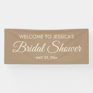 Brown Elegant Script Bridal Shower Welcome Banner