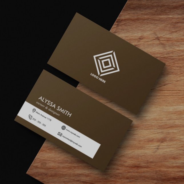 Brown Elegant Simple Personalized Custom Simple Business Card (Creator Uploaded)