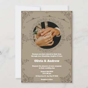 Brown Elegant Wedding Invitation