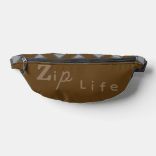 Brown Elegant Zip Life Cut Sew Fanny Pack