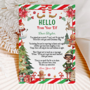 Brown Elf Return Arrival Christmas Letter from Elf