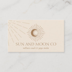 Brown Energy Healing Sun Light Moon Spiritual Business Card
