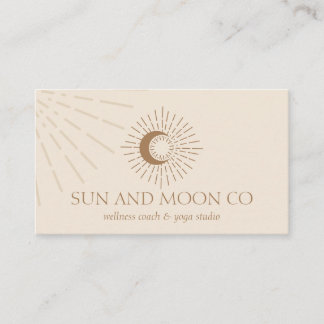 Brown Energy Healing Sun Light Moon Spiritual Business Card