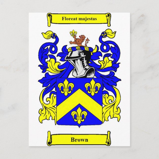 Brown (English) Coat of Arms Postcard (Front)