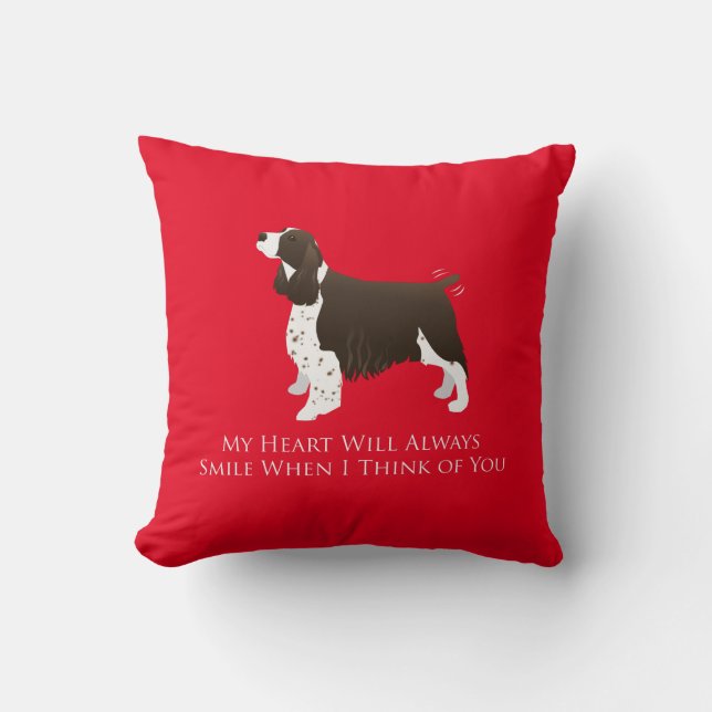 Brown English Springer Spaniel Pet Memorial Pillow (Front)