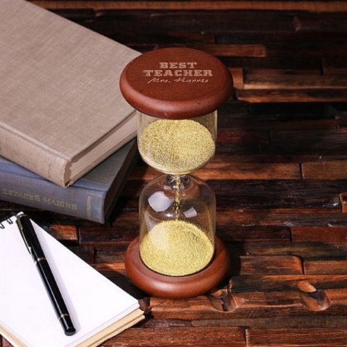 Brown Engraved 60 Minute Golden Beads Hour Glass