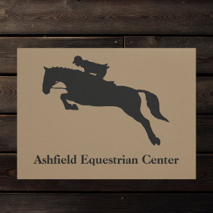 Brown equestrian horse rider riding stable doormat