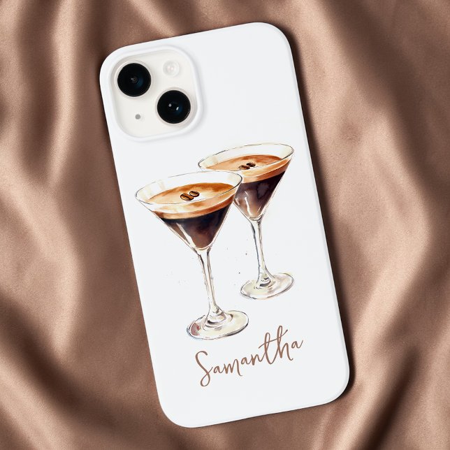 Brown Espresso Martini Coffee Cocktail Custom Name Case-Mate iPhone Case (Brown Espresso Martini Coffee Cocktail Custom Name Case-Mate iPhone Case)