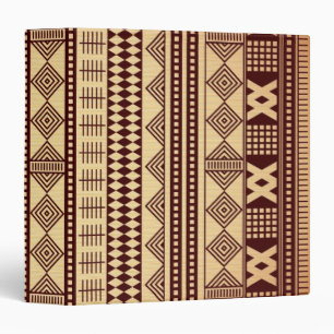 Brown ethnic texture 3 ring binder