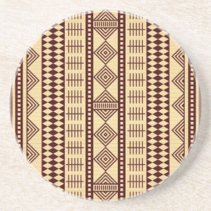 Brown ethnic texture drink coaster