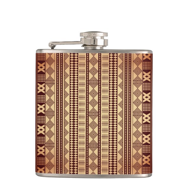 Brown ethnic texture flask (Front)