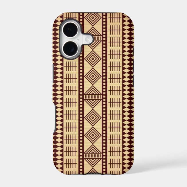 Brown ethnic texture iphone case (Back)