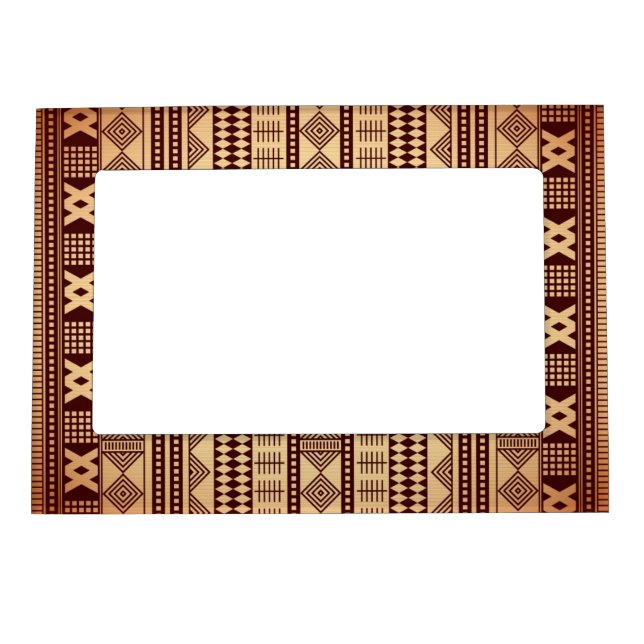 Brown ethnic texture magnetic picture frame (Front)