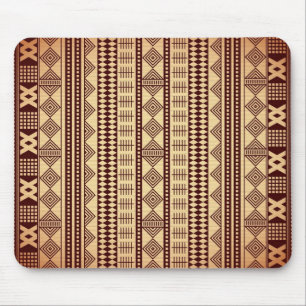 Brown ethnic texture mouse pad