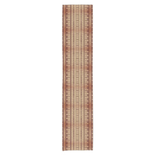 Brown ethnic texture short table runner