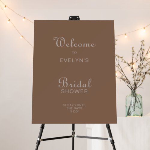 Brown Evening Boho Bridal Shower Welcome  Foam Board