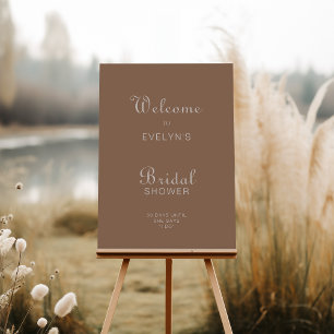 Brown Evening Boho Bridal Shower Welcome Foam Board