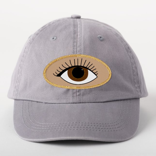 Brown Eye and Lashes Beautiful  Patch (On Headwear)