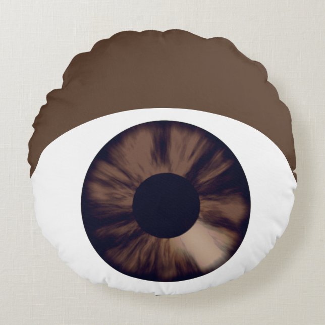 Brown Eye Dark Skin Round Pillow (Front)