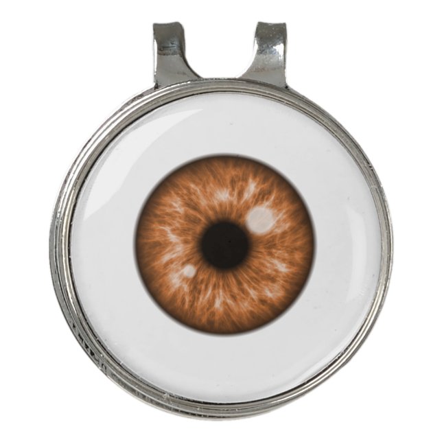 Brown Eye Funny Golf Hat Clip (Front)