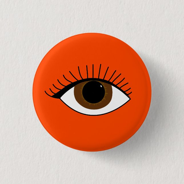 Brown Eye Illustration Button (Front)