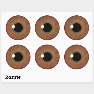Brown Eye Iris Cool Eyeball Custom Round Stickers