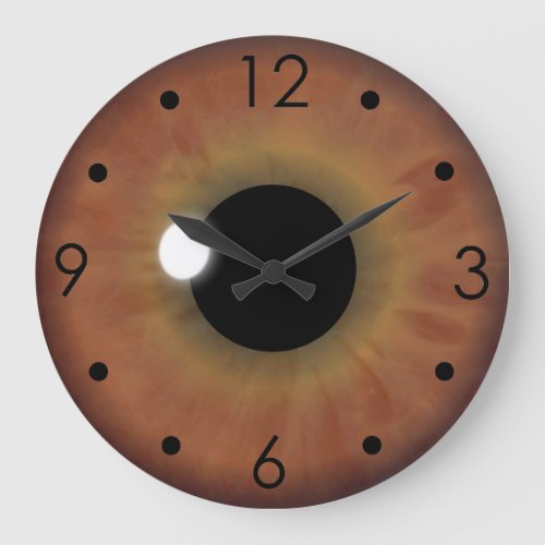 Brown Eye Iris Eyeball Custom Large Round Clock