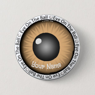 Brown Eye On Ball Golfer Button
