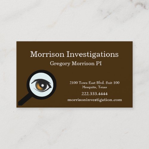 Brown Eye Private Investigation Business Card