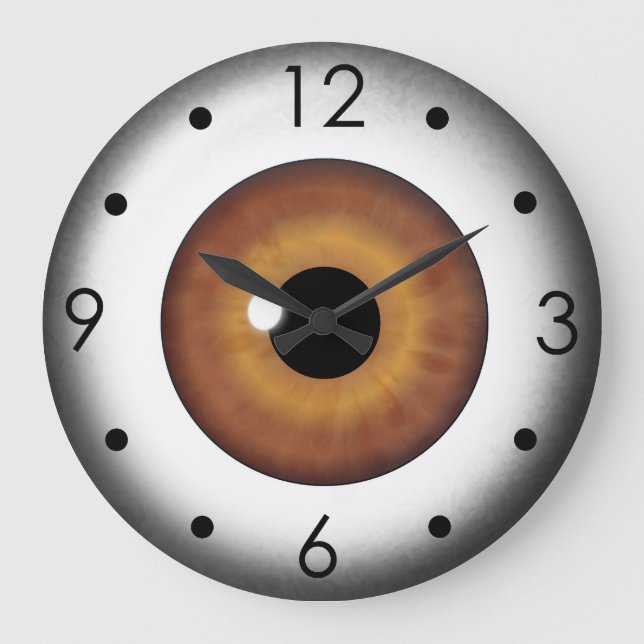 Brown Eyeball Iris Eye Custom Large Round Clock (Front)