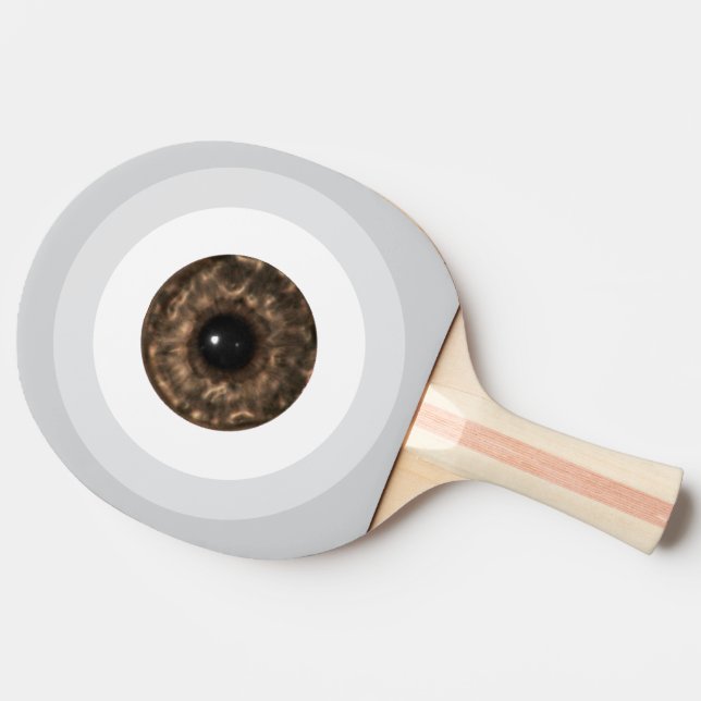 Brown Eyeball Ping Pong Paddle (Side)