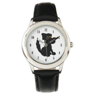 Brown Eyed Black Dog Wrist Watch