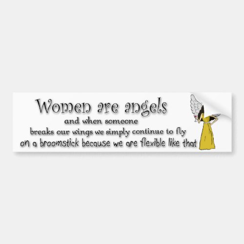 Brown Eyed Black Haired Women Are Angels Bumper Sticker