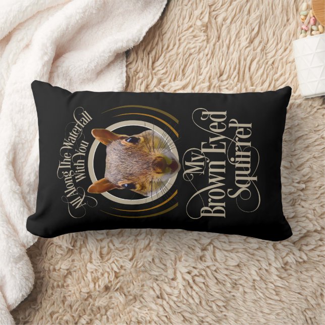 Brown Eyed Squirrel - funny squirrel lover Lumbar Pillow (Blanket)