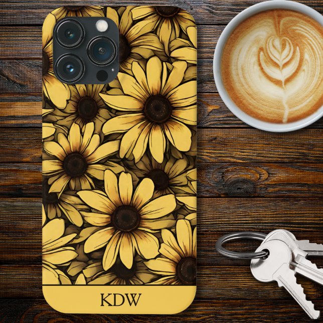 Brown Eyed Susan Monogram  Case-Mate iPhone Case (Creator Uploaded)