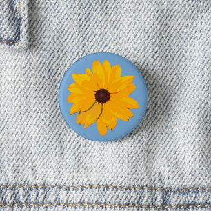 Brown Eyed Susan Yellow Flower Button