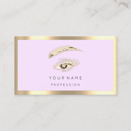 Brown Eyelash Brow Makeup Logo Qr Code Pink Gold  Business Card