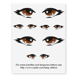 Brown eyes design transfers and temporary tattoos