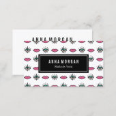 Brown Eyes & Pink Lips Kitschy Makeup Artist Business Card (Front/Back)