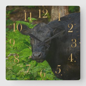 Brown Eyes - Steer And Forest Large Clock by RavenSpiritPrints at Zazzle