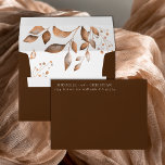 Brown Fall In Love Autumn Foliage Wedding Envelope<br><div class="desc">Capture the essence of a love-filled autumn with this gorgeous A7 envelope from the "Fall In Love" collection. Adorned with rich hues of fall, this design symbolizes the magic and romance of the season. Complete this set with matching invitations, rsvp cards, table numbers, favor tags, and favor stickers. Please feel...</div>