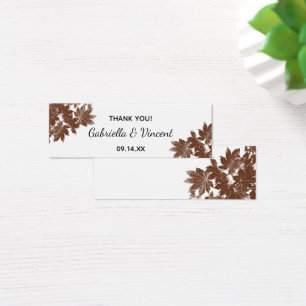 Brown Fall Leaf Stamp Wedding Favor Tag